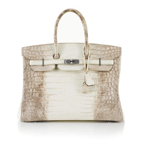 hermes birkin himalayan niloticus crocodile matte 35 white brown|hermes birkin crocodile matte.